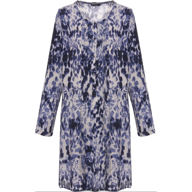 MOÇA BONITA - VESTIDO CHEMISE ANIMAL PRINT - AZUL