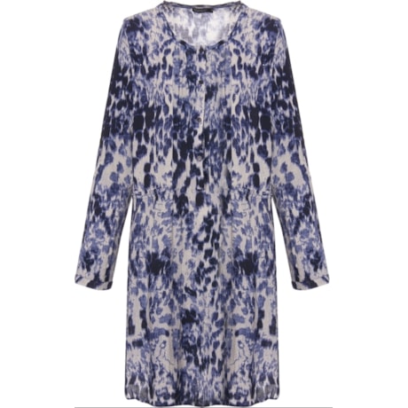 MOÇA BONITA - VESTIDO CHEMISE ANIMAL PRINT - AZUL MOÇA BONITA - VESTIDO CHEMISE ANIMAL PRINT - AZUL
