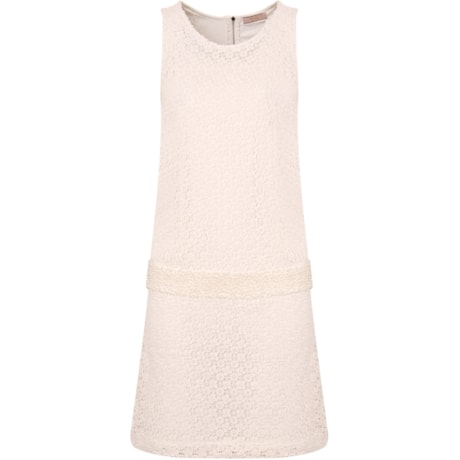 MOÇA BONITA - VESTIDO EM GUIPURE C/ BORD. PÉROLAS - OFF WHITE