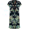 MOÇA BONITA - VESTIDO EM VISCOSE ESTAMPA TROPICAL - MARINHO