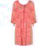 MOÇA BONITA - VESTIDO ESTAMPA CASCHEMERE C/RECORTES - LARANJA