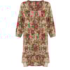 MOÇA BONITA - VESTIDO ESTAMPADO BABADO DETALHE RENDA AJOUR - ROSA