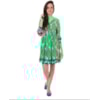MOÇA BONITA - VESTIDO ESTAMPADO COM PREGAS MANGA LONGA MARTINGALE - VERDE