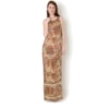 MOÇA BONITA - VESTIDO LONGO EM VISCOSE ESTAMPA ETNICA - LARANJA