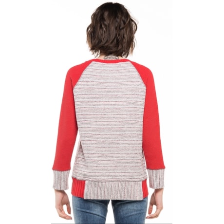 MOLETOM JOYFUL BICOLOR MANGA RAGLAN - VERMELHO