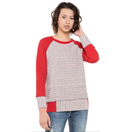 MOLETOM JOYFUL BICOLOR MANGA RAGLAN - VERMELHO