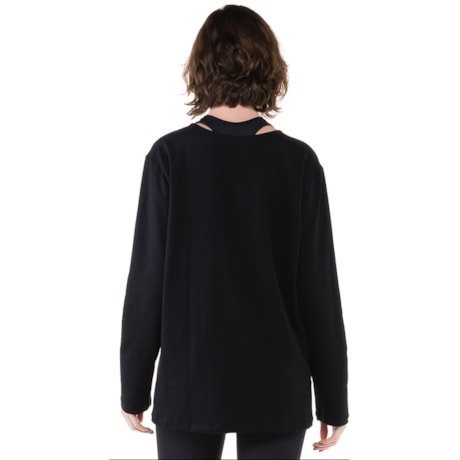 MOLETOM WALK TREND BÁSICO DECOTE CARECA - PRETO MOLETOM WALK TREND BÁSICO DECOTE CARECA - PRETO