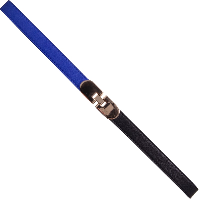 MORANGO - CINTO BICOLOR COM DETALHE METAL PORTO - AZUL KLEIN