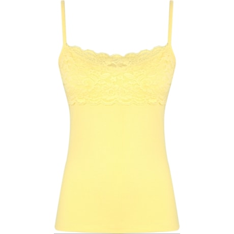 NICE CLUB - REGATA UNDERWEAR CANELADA PALA RENDA - AMARELO