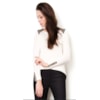 NUTRIA - BLUSA TRICOT DET. OMBROS E PUNHO - OFF WHITE