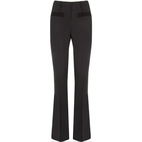 NUTRIA - CALÇA ALFAIATARIA DETALHE COURO BOLSOS - PRETO