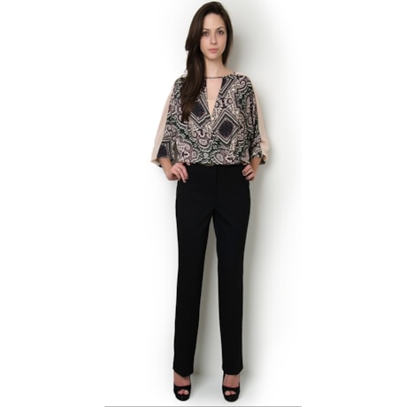 NUTRIA - CALÇA RETA ALFAIATARIA TWILL - PRETO