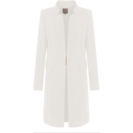 NUTRIA - CASACO 7/8 SMOKING FECHO METAL MAX ELASTANO - OFF WHITE
