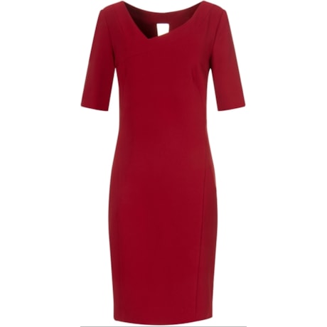 NUTRIA - VESTIDO ALFAIATARIA DECOTE DIAGONAL - VERMELHO NUTRIA - VESTIDO ALFAIATARIA DECOTE DIAGONAL - VERMELHO