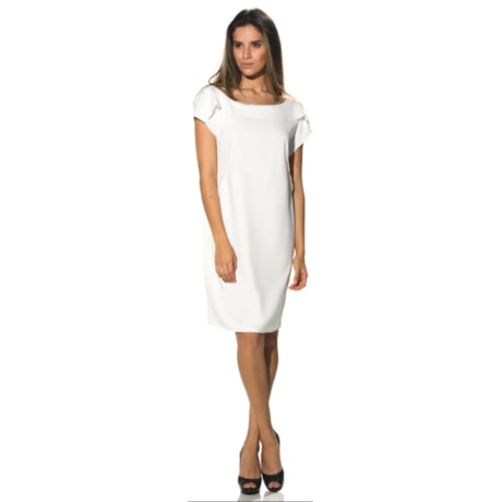 NUTRIA - VESTIDO NEOTECH RECORTE LASER - OFF WHITE