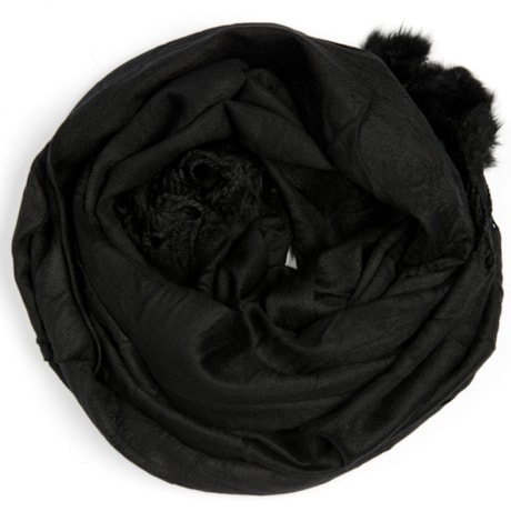 PASHIMINA CAPITOLLIUM LISA  POMPOM - PRETO