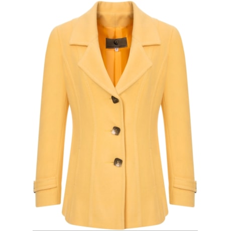 PELETERIA CORDEIRO - CASACO 3/4 LÃ DETALHE FIVELA - AMARELO