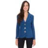 PELETERIA CORDEIRO - CASACO CURTO COLOR FIO BOUCLE - AZUL