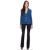 PELETERIA CORDEIRO - CASACO CURTO COLOR FIO BOUCLE - AZUL