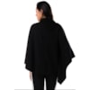 PONCHO MALHA LUCIDEZ  GOLA TRICOT - PRETO