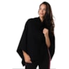 PONCHO MALHA LUCIDEZ  GOLA TRICOT - PRETO