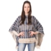 PONCHO TRICÔ JACQUARD A BENÇÃO ÉTNICO - AZUL