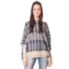 PONCHO TRICÔ JACQUARD A BENÇÃO ÉTNICO - AZUL