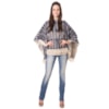 PONCHO TRICÔ JACQUARD A BENÇÃO ÉTNICO - AZUL