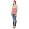PULL AMPLO TRICOT LISTRADO LE NORD - VERMELHO