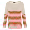 PULL AMPLO TRICOT LISTRADO LE NORD - VERMELHO