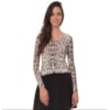 PULL TRICOT AMBICIONE ANIMAL PRINT DECOTE V - BEGE