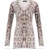 PULL TRICOT AMBICIONE ANIMAL PRINT DECOTE V - BEGE