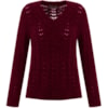 PULL TRICOT PONTO VAZADO SOFT - CEREJA