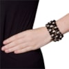 PULSEIRA 4 VOLTAS STRASS TRANÇADO - PRETO