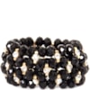 PULSEIRA 4 VOLTAS STRASS TRANÇADO - PRETO