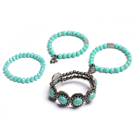 PULSEIRA CAPITOLLIUM KIT BRACELETE + TRIO - TURQUESA