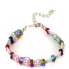 PULSEIRA PRATEADA CONTAS E PLACAS - COLORIDA