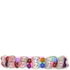 PULSEIRA PRATEADA CONTAS E PLACAS - COLORIDA