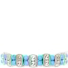 PULSEIRA PRATEADA CONTAS E PLACAS - TURQUESA