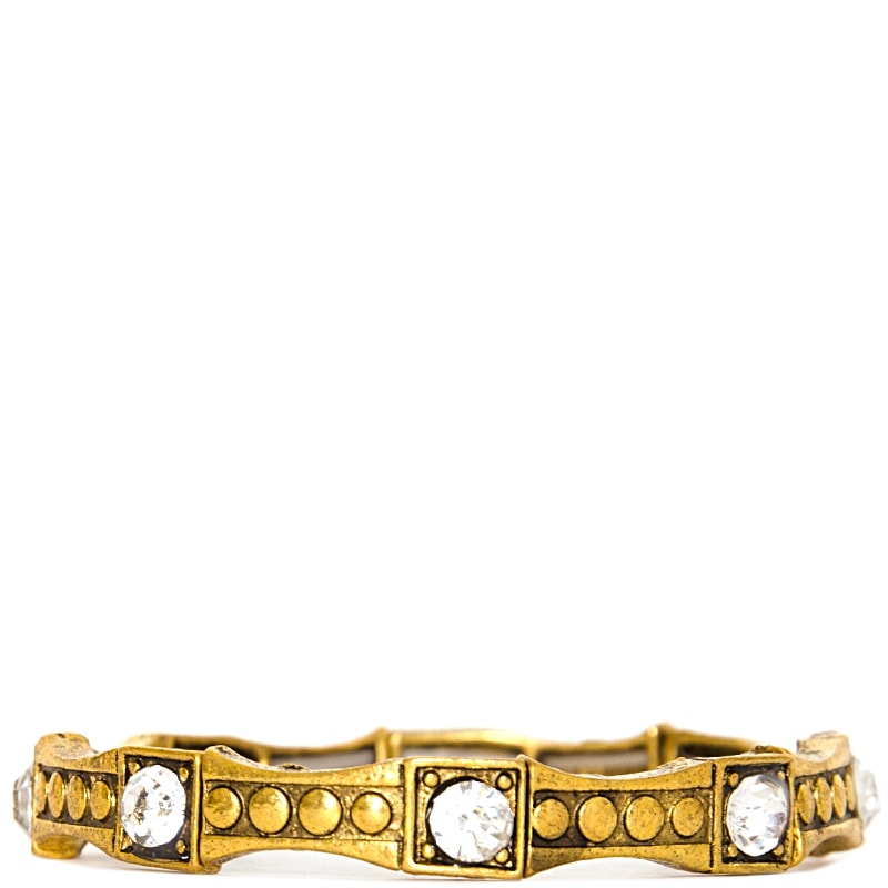 PULSEIRA TEXTURIZADA C/ STRASS - OURO VELHO