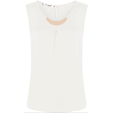 REGATA CETIM C/ COLAR DE METAL - BRANCO