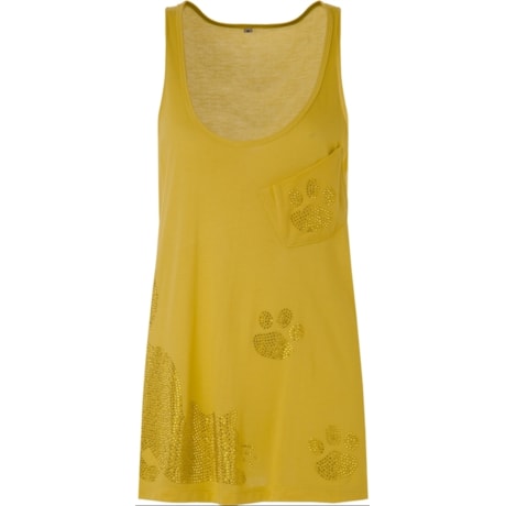 REGATA COM DETALHES EM HOT FIX DE GATO KITTY - AMARELO