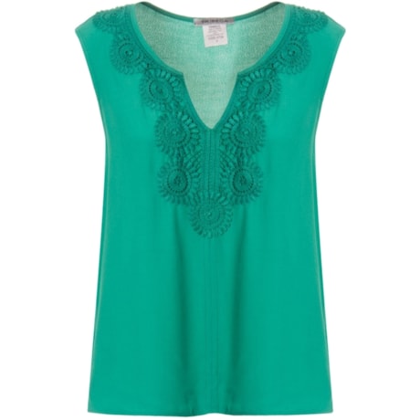 REGATA EM A CREPE CAPITOLLIUM COM GUIPURE - VERDE