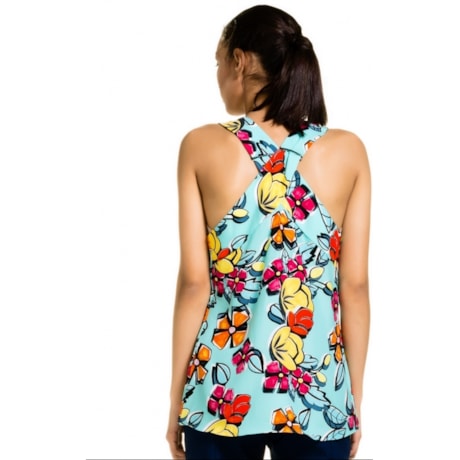 REGATA LUCIDEZ FLORAL TRANSPASSE COSTAS - AZUL TIFFANY