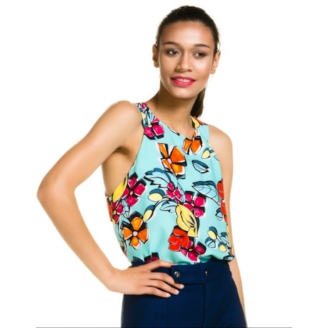 REGATA LUCIDEZ FLORAL TRANSPASSE COSTAS - AZUL TIFFANY