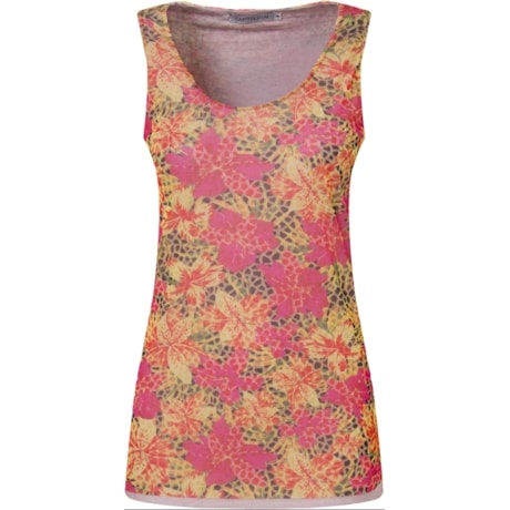 REGATA TULE DUPLA ESTAMPADA - AMARELO