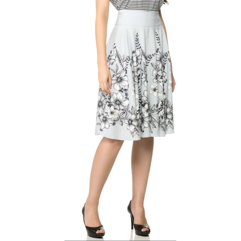 SAIA MIDI CAPITOLLIUM FLORAL - AZUL CLARO