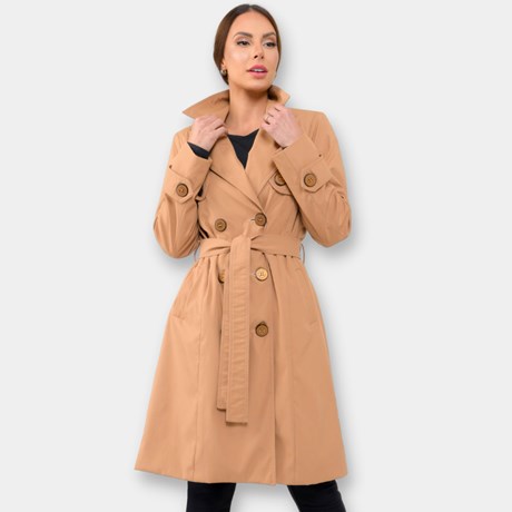 SALIS - CAPA TRENCH COAT STRUCTURE CARAMELO
