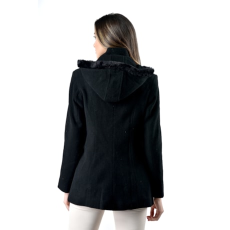 SALIS - CASACO DE LÃ VELOUR COM CAPUZ E BOLSOS SALIS - CASACO DE LÃ VELOUR COM CAPUZ E BOLSOS