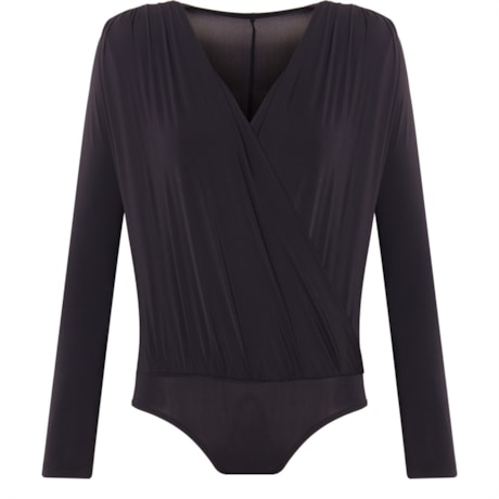 SALSA BRASIL - BODY M/L TRANSPASSADO FRANZIDO OMBRO - PRETO
